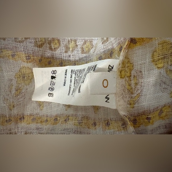 Zimmermann Yellow and Cream Long Sleeve Dress 100% linen - Picture 7 of 7